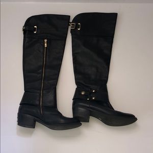 Jeffery Campbell Black Leather Riding Boots 8.5